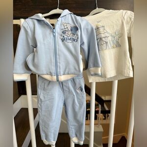 MONNALISA Dumbo Baby Set in Soft Blue and White